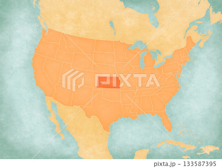 Map of United States of America - Kansas 133587395