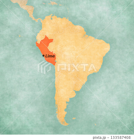 Map of South America - Lima 133587408