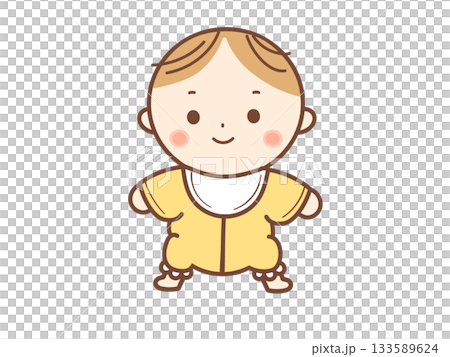 穿著黃色衣服的嬰兒 133589624