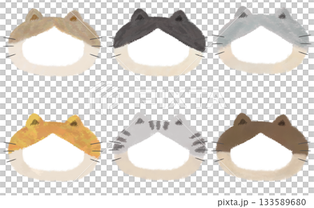 Soft hand-drawn frame set of calico cat Soft hand-drawn frame set of calico cat 133589680