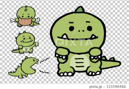 緑色のかわいい恐竜の子ども 133590488