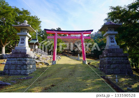 金華山の黄金山神社の鳥居 133590528