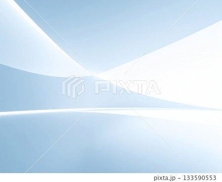 柔らかい曲線が交差し穏やかなグラデーションの光が広がる抽象的な空間 133590553