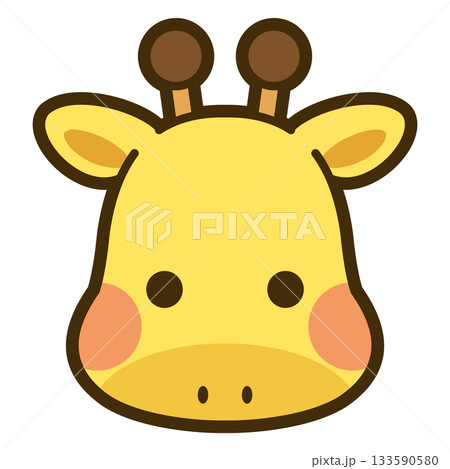 かわいいキリンの顔アイコン 133590580