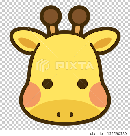 かわいいキリンの顔アイコン 133590580