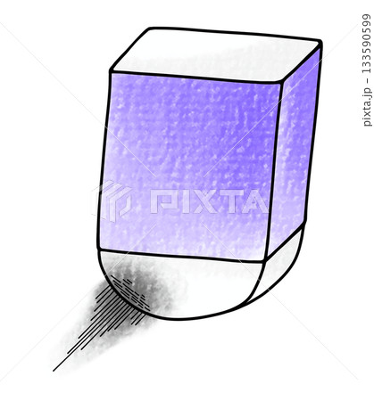 ゆるめシンプルな汚れが伸びた消しゴム　アナログ風 133590599