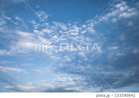 巻積雲のある青空の風景　f-5 クールカラー 133590642