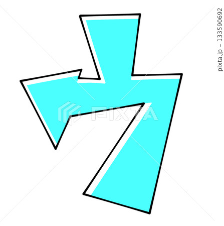 三角ベースデザインの『ウ』ベタ塗り 三角ベースデザインの『ウ』ベタ塗り 133590692