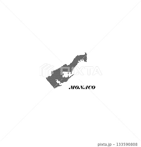 Vector Illustration of Dotted Map of Monaco in black on Transparent Background 133590808