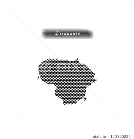 vectors illustration of Lithuania map in transparent style. 133590823