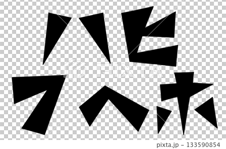 "Ha Hi Fu He Ho" set with triangular base design, black letters 133590854