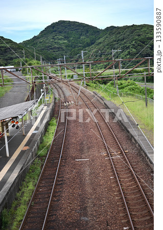 薩摩高城駅の線路のある風景 薩摩高城駅の線路のある風景 133590887