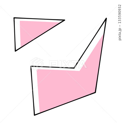 三角ベースデザインの『ン』ベタ塗り 133590932