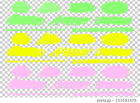 Stock Illustration: Pastel colored hand-drawn marker lines and decorative strokes set 133591478