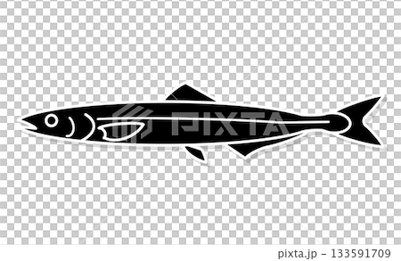 秋の味覚・サンマのイラストアイコン素材 133591709