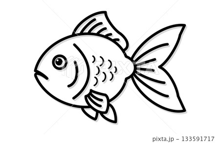 シンプルな金魚のイラストアイコン素材 133591717