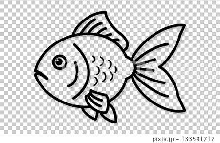 シンプルな金魚のイラストアイコン素材 133591717