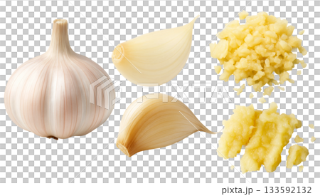 garlic isolated on white background 133592132