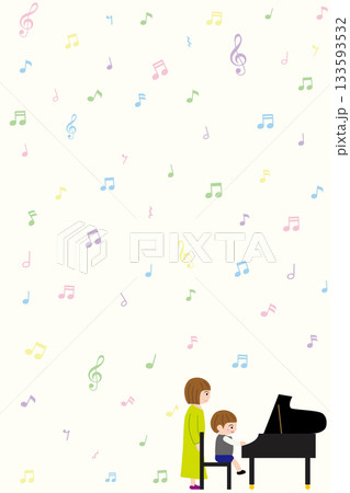 ピアノを弾く男の子と先生の壁紙 133593532