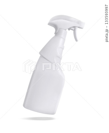 Isolated image of a floating spray bottle on a white background. Isolated image of a floating spray bottle on a white background. 133593997