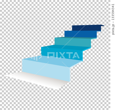 成長階段/階梯圖：展示業務階段和進展的 3D 階梯圖 133594341