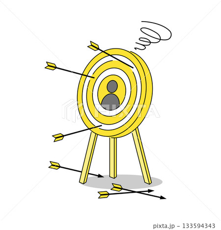 ターゲットに刺さらないイメージ、ビジネスのコンセプトイラスト 133594343