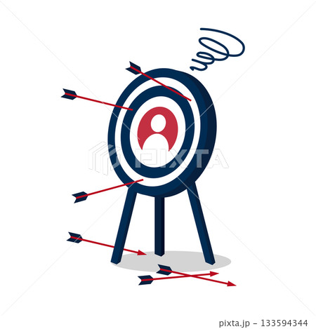 マーケティング失敗のビジネスコンセプトイラスト、ベクター素材 133594344