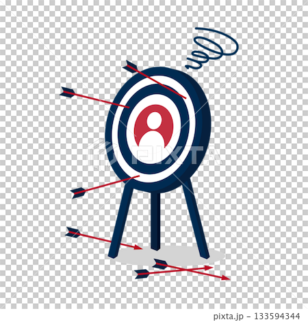 マーケティング失敗のビジネスコンセプトイラスト、ベクター素材 133594344