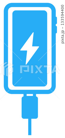 充電中の携帯電話のフラットアイコン 133594400