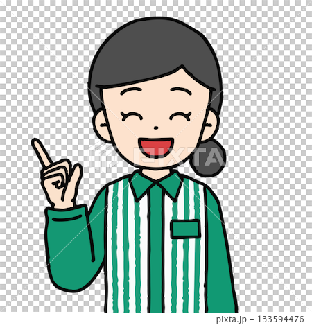 A female convenience store clerk is giving directions A female convenience store clerk is giving directions 133594476