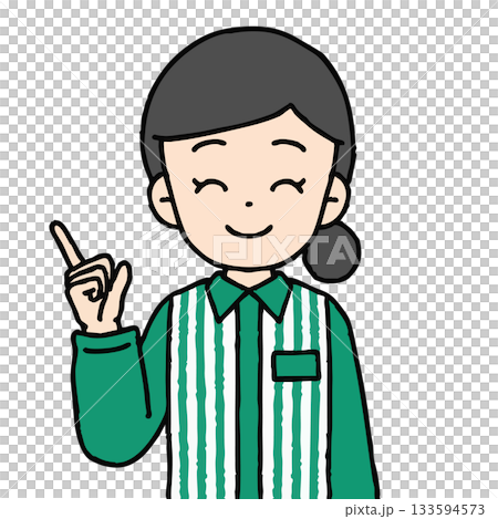 A female convenience store clerk is giving directions A female convenience store clerk is giving directions 133594573