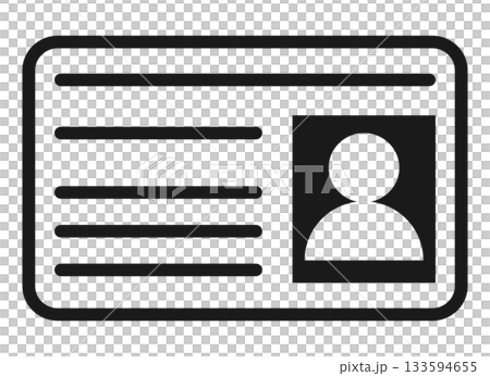 Black ID card icon 133594655