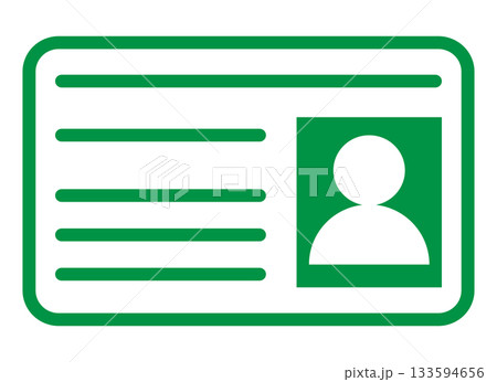 身分証のアイコン 緑 133594656
