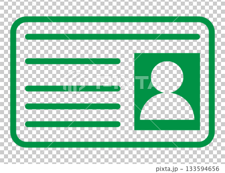 身分証のアイコン 緑 133594656