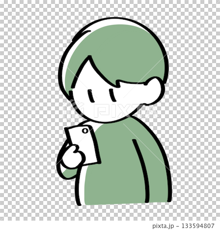 Illustration of a boy operating a smartphone Illustration of a boy operating a smartphone 133594807