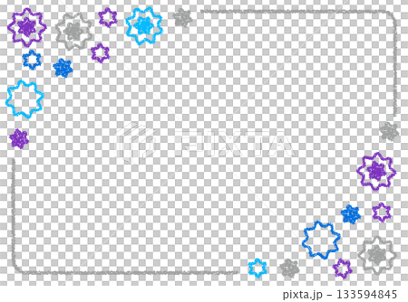 手描きのクレヨン素材　背景　ウイルスイメージのフレーム 133594845
