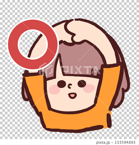 Illustration of a child making an OK sign with their arm Illustration of a child making an OK sign with their arm 133594893
