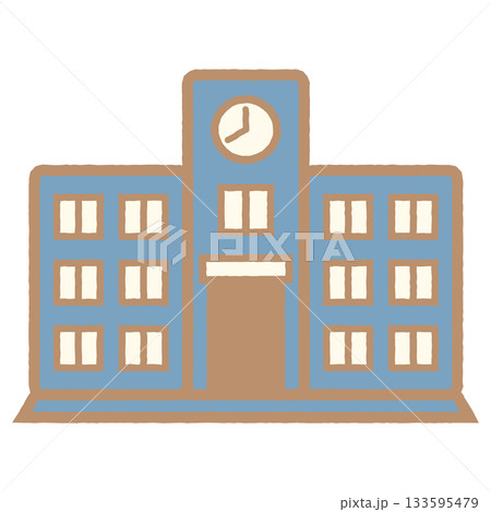 学校の建物1 イラストイメージ ブルー 133595479
