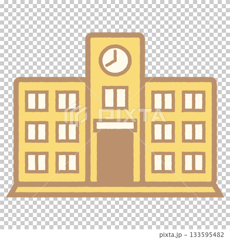 School building 1 illustration image yellow 133595482