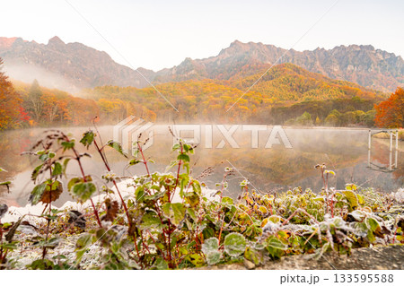 《長野県》鏡池夜明け・紅葉最盛期の戸隠 133595588