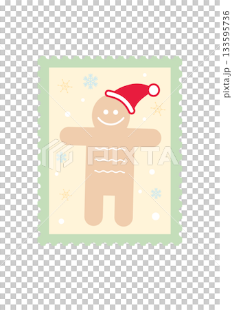 Christmas illustration stamp cookie doll ginger cute vector Christmas illustration stamp cookie doll ginger cute vector 133595736