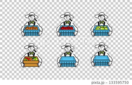 収穫した野菜を持つ農家の女性 133595750