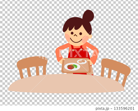 提供食物的女人 133596201