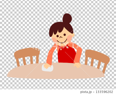 擦桌子的婦女 133596202