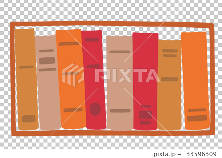 書架上擺放著色彩鮮豔的書籍 133596309