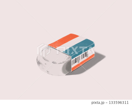 カラフルな手描き消しゴムのイラスト カラフルな手描き消しゴムのイラスト 133596311