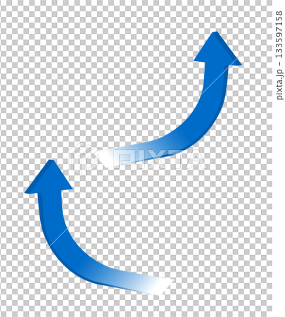上昇・改善・変化を示す成長カーブ矢印アイコン素材2（ベクター） 133597158