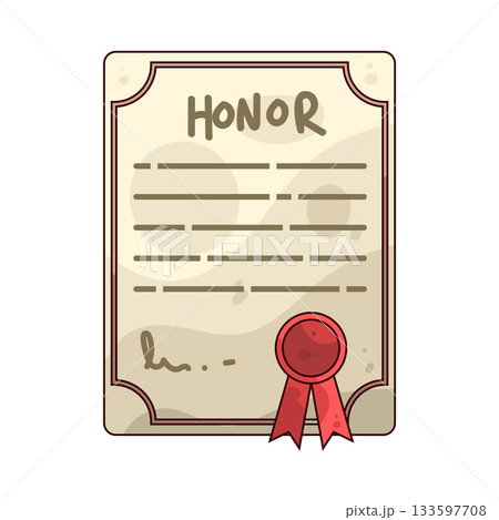 illustration of honor certificate 133597708