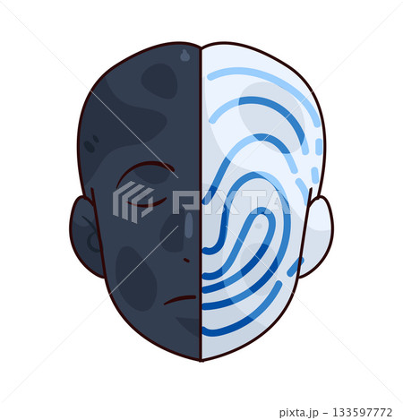 illustration of facial recognition illustration of facial recognition 133597772