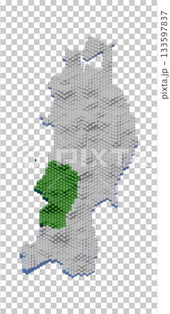 山形縣蜂窩狀三維地圖 133597837